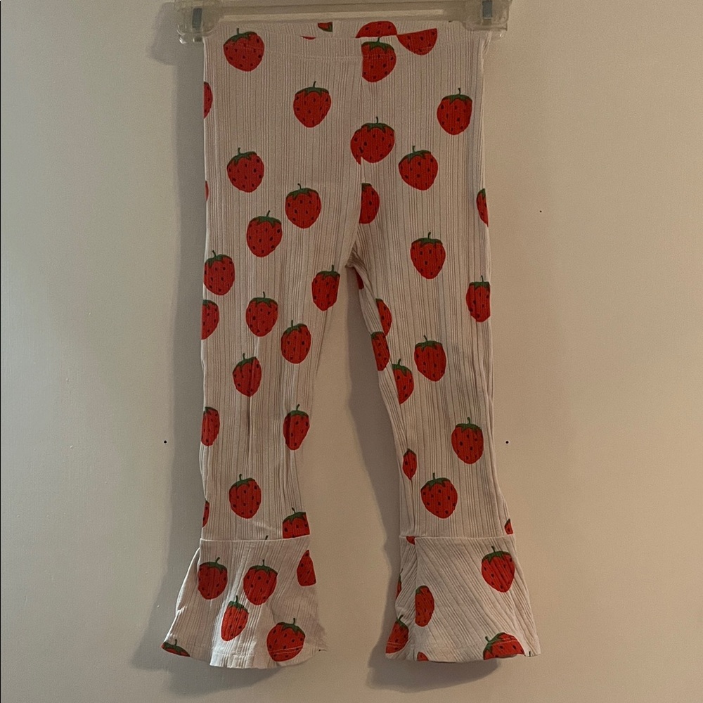 Mini Rodini White and Red Strawberry Leggings